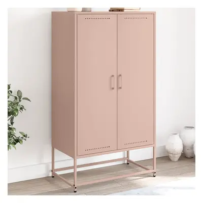 vidaXL Skříň highboard růžová 68,5 x 38,5 x 123,5 cm ocel