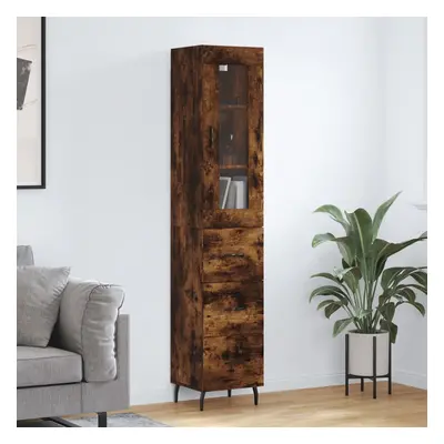 vidaXL Skříň highboard kouřový dub 34,5 x 34 x 180 cm kompozitní dřevo