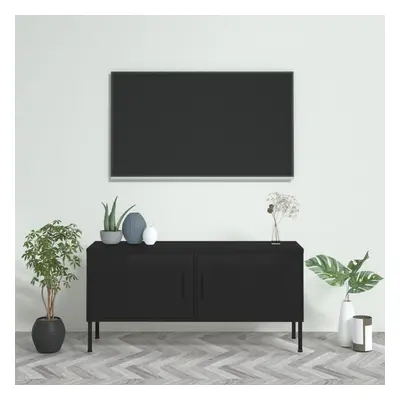 vidaXL TV skříňka černá 105 x 35 x 50 cm ocel