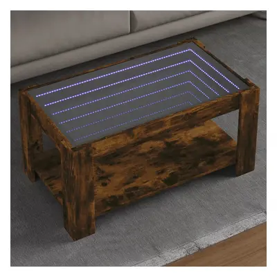 vidaXL Konferenční stolek s LED kouřový dub 93 x 53 x 45 cm kompozit