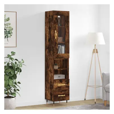 vidaXL Skříň highboard kouřový dub 34,5 x 34 x 180 cm kompozitní dřevo