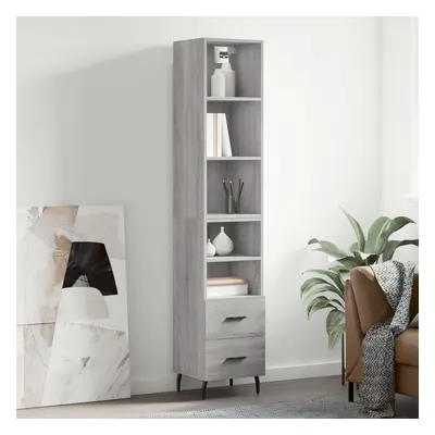 vidaXL Skříň highboard šedá sonoma 34,5 x 34 x 180 cm kompozitní dřevo