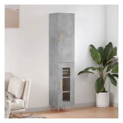 vidaXL Skříň highboard betonově šedá 34,5x34x180 cm kompozitní dřevo