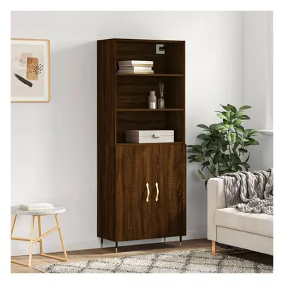 vidaXL Skříň highboard hnědý dub 69,5 x 34 x 180 cm kompozitní dřevo