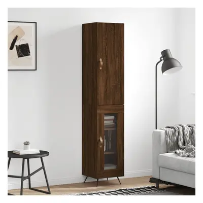 vidaXL Skříň highboard hnědý dub 34,5 x 34 x 180 cm kompozitní dřevo