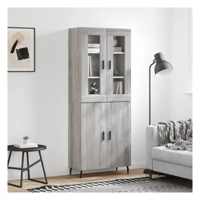 vidaXL Skříň highboard šedá sonoma 69,5 x 34 x 180 cm kompozitní dřevo