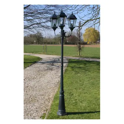 vidaXL Zahradní lampa Brighton se 3 rameny, 230 cm, tmavě zelená / černá