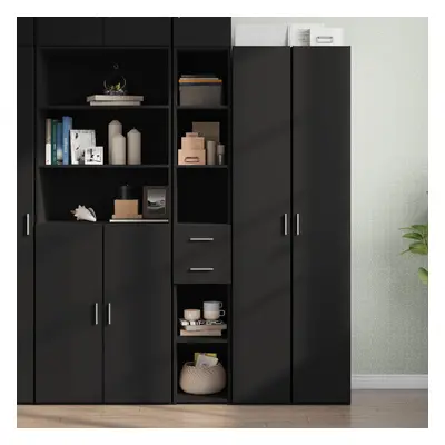 vidaXL Skříň highboard černá 30 x 42,5 x 185 cm kompozitní dřevo