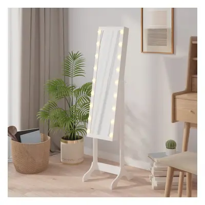 vidaXL Volně stojící zrcadlo s LED bílé 34 x 37 x 146 cm