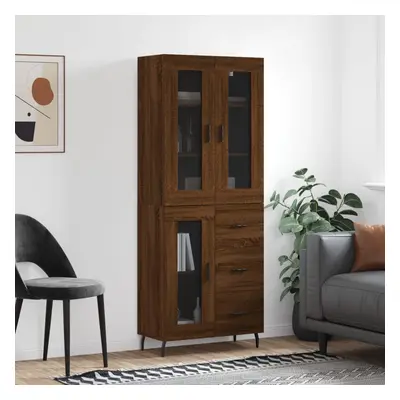 vidaXL Skříň highboard hnědý dub 69,5 x 34 x 180 cm kompozitní dřevo