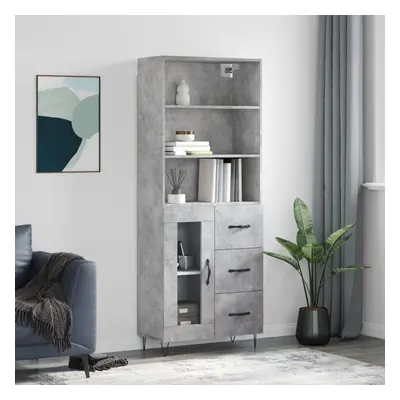 vidaXL Skříň highboard betonově šedá 69,5x34x180 cm kompozitní dřevo