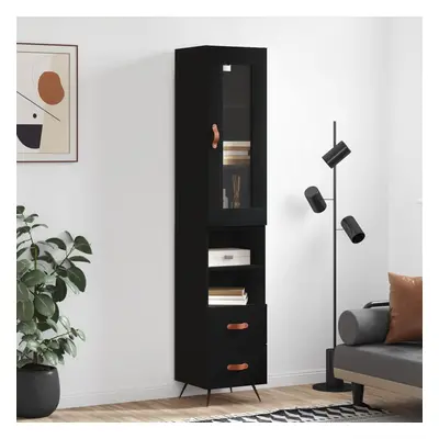 vidaXL Skříň highboard černá 34,5 x 34 x 180 cm kompozitní dřevo