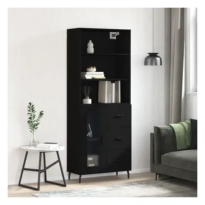 vidaXL Skříň highboard černá 69,5 x 34 x 180 cm kompozitní dřevo