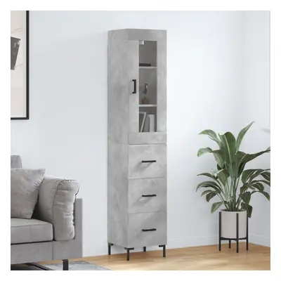 vidaXL Skříň highboard betonově šedá 34,5x34x180 cm kompozitní dřevo