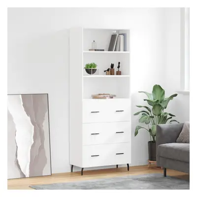 vidaXL Skříň highboard bílá 69,5 x 34 x 180 cm kompozitní dřevo