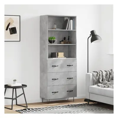 vidaXL Skříň highboard betonově šedá 69,5x34x180 cm kompozitní dřevo