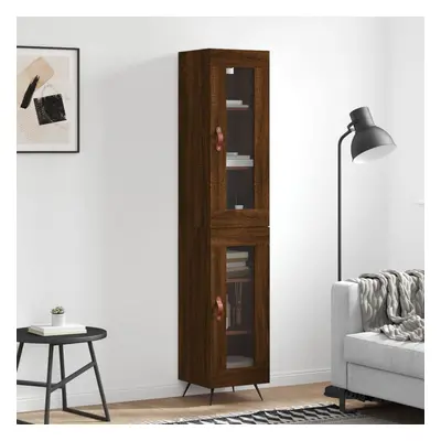 vidaXL Skříň highboard hnědý dub 34,5 x 34 x 180 cm kompozitní dřevo