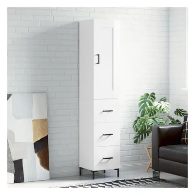 vidaXL Skříň highboard bílá s vysokým leskem 34,5x34x180 cm kompozit