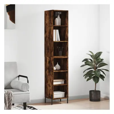 vidaXL Skříň highboard kouřový dub 34,5x32,5x180 cm kompozitní dřevo