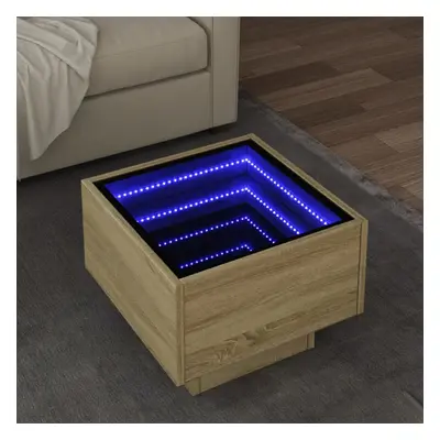 vidaXL Odkládací stolek s LED dub sonoma 40x40x30 cm kompozitní dřevo