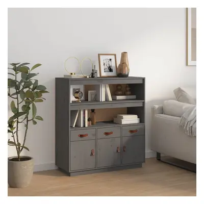 vidaXL Skříň highboard šedá 100x40x108,5 cm masivní borové dřevo