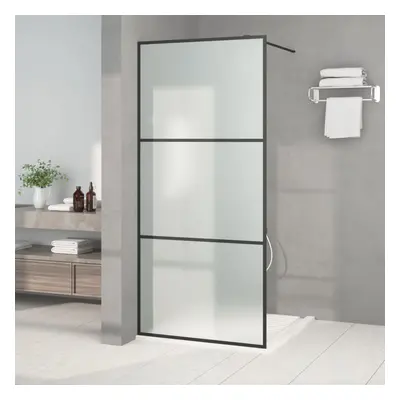 vidaXL Sprchová zástěna walk-in černá 90 x 195 cm mléčné ESG sklo