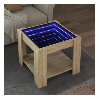 vidaXL Konferenční stolek s LED dub sonoma 53 x 53 x 45 cm kompozit