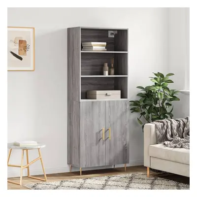 vidaXL Skříň highboard šedá sonoma 69,5 x 34 x 180 cm kompozitní dřevo