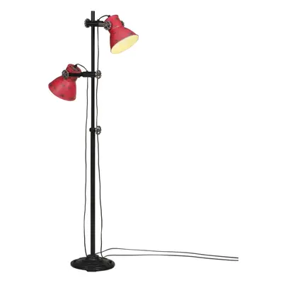 vidaXL Stojací lampa 25 W červená patina 25 x 25 x 90/140 cm E27