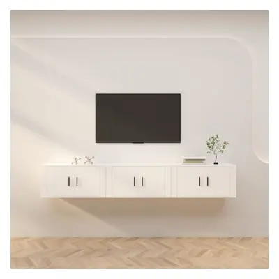 vidaXL Nástěnné TV skříňky 3 ks bílé 80 x 34,5 x 40 cm