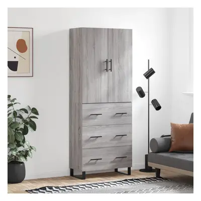 vidaXL Skříň highboard šedá sonoma 69,5 x 34 x 180 cm kompozitní dřevo