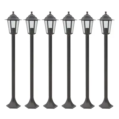 vidaXL Zahradní sloupové lampy 6 ks E27 110 cm hliníkové bronzové