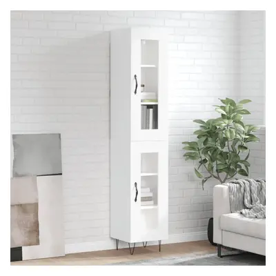 vidaXL Skříň highboard bílá s vysokým leskem 34,5x34x180 cm kompozit