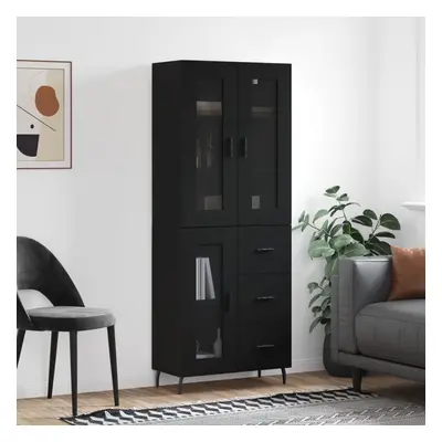 vidaXL Skříň highboard černá 69,5 x 34 x 180 cm kompozitní dřevo