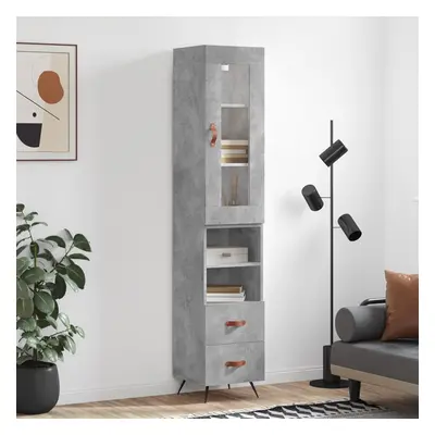 vidaXL Skříň highboard betonově šedá 34,5x34x180 cm kompozitní dřevo