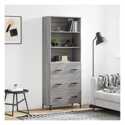 vidaXL Skříň highboard šedá sonoma 69,5 x 34 x 180 cm kompozitní dřevo