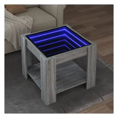 vidaXL Konferenční stolek s LED šedý sonoma 53 x 53 x 45 cm kompozit