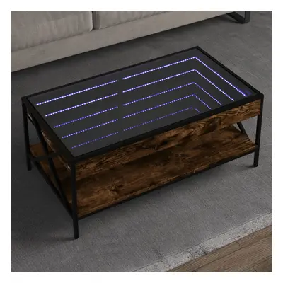 vidaXL Konferenční stolek s Infinity LED kouřový dub 90 x 50 x 38 cm