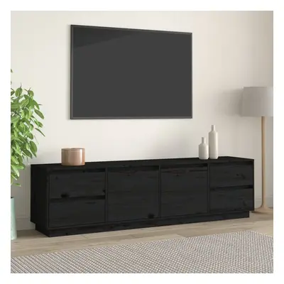 vidaXL TV skříňka černá 176x37x47,5 cm masivní borové dřevo