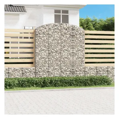 vidaXL Klenutý gabionový koš 200 x 50 x 220/240 cm pozinkované železo