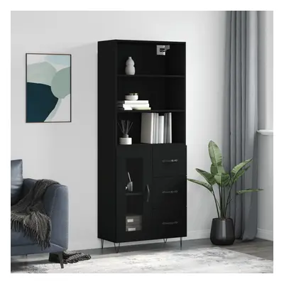 vidaXL Skříň highboard černá 69,5 x 34 x 180 cm kompozitní dřevo