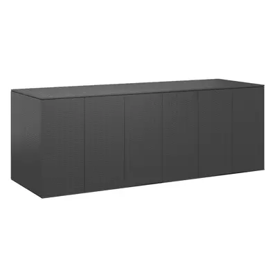 vidaXL Zahradní úložný box PE ratan 291 x 100,5 x 104 cm černý