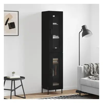 vidaXL Skříň highboard černá 34,5 x 34 x 180 cm kompozitní dřevo