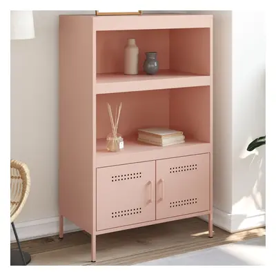 vidaXL Skříň highboard růžová 68 x 39 x 113 cm ocel