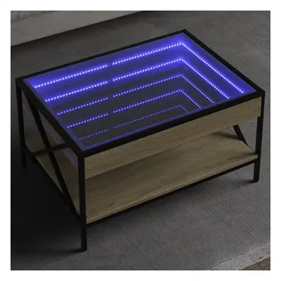 vidaXL Konferenční stolek s Infinity LED dub sonoma 70 x 50 x 38 cm