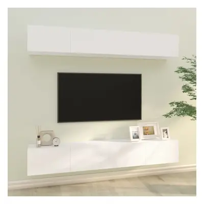 vidaXL Nástěnné TV skříňky 4 ks bílé 100 x 30 x 30 cm