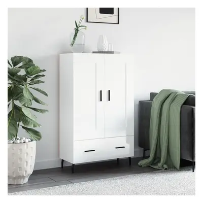 vidaXL Skříň highboard lesklá bílá 69,5 x 31 x 115 cm kompozitní dřevo