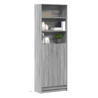 vidaXL Skříň highboard s LED šedá sonoma 69 x 32,5 x 200 cm kompozit