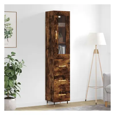 vidaXL Skříň highboard kouřový dub 34,5 x 34 x 180 cm kompozitní dřevo