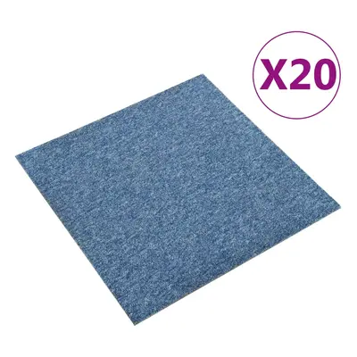 vidaXL Kobercové podlahové dlaždice 20 ks 5 m² 50 x 50 cm modré